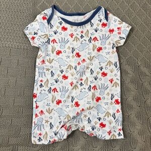 Le Top Bebe Ocean Animals Nautical Themed Kids Shortall One Piece 6/9M